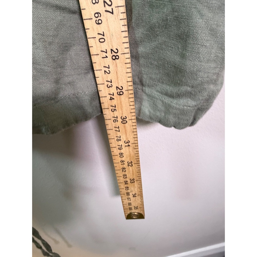 Style & Co Womens Utility Jacket 100% Linen Sage Green Size 16 - Picture 4 of 7